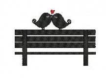 Stickmuster - Love Birds auf Bank